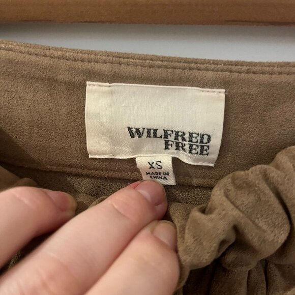 Wilfred Free Aritzia Suede Faux-Wrap Mini Skirt - Picture 2 of 3